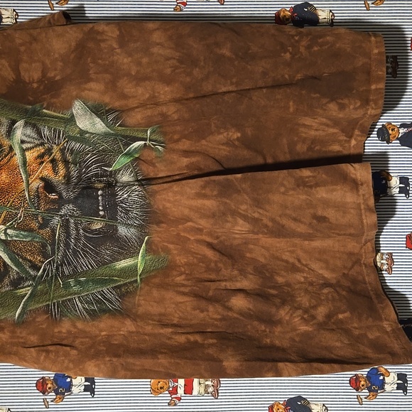 The Mountain Tiger Forrest Nature T Shirt Brown Tie Dye 2xl - Picture 6 of 10